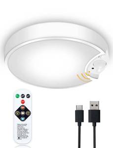 lot 38848 image: Molrebe Motion Sensor Ceiling Light, USB Rechargeable Battery Powered LED Ceiling Light IndoorOutdoor, 3-in-1 Color Temperatures, Closet Light for Bathroom Closet Stairs Porch Hallway Pantry Wall