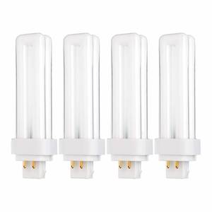lot 38854 image: KOR (Pack of 4) 13 Watt Double Tube - G24Q-1 (4 Pin) Base - 3500K Soft White - CFL Light Bulb. Replaces Sylvania 20671 CF13DDE835 - Philips 38327-3 PL-C 13W8354PALTO and GE 97596 F13DBX835ECO4P