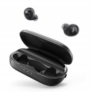 lot 38855 image: Soundcore Liberty True Wireless Earbuds, 100 Hour Playtime, Graphene Sound, Fast Charging, Secure Fit, Bluetooth 5, Easy Pairing, Sweatproof True Wireless Earbuds with Smart AI, Stereo Handsfree Calls
