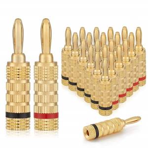 lot 38856 image: WGGE WG-3333 24k Gold Plated Speaker Banana Plugs-Closed Screw Type (12 Pairs (24 Plugs))