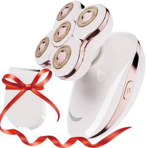 lot 38858 image: Electric Razor for Women Legs Shaver 2 in 1 Waterproof Face Hair Remover - Rechargeable Lady Cordless Shaving for Body