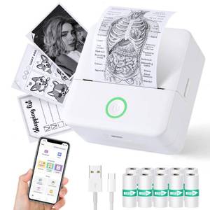 lot 38864 image: Thermal Mini Printer, Portable Inkless Sticker Maker, Bluetooth Printer for Phone, Wireless Label Printer with Tape, Free Cut Small Pocket Printer for Notes&Children DIY, Compatible with iOS&Android