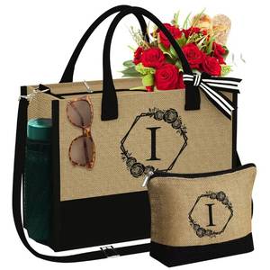 lot 38875 image: YOOLIFE Mothers Day Gifts - Gifts for Mom, Mom Birthday Gifts, New Mom Gifts, Mom Gifts for Mothers Day, Mothers Day Gift Basket, Mom Christmas Gifts, Mom Gift Bag, Initial Jute Tote Bag (I)