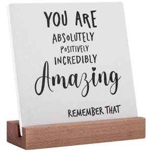 lot 38878 image: Lodeskee You are Amazing Encouragement Gifts for Women, Inspirational Gifts for Friend Teen Bestie Sisiter, Cheer Up Hard Time Gifts Inspirational Plaques Signs for Office Home Decorations