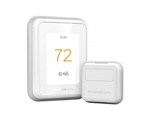 lot 38902 image: Honeywell Home T9 WiFi Smart Thermostat with 1 Smart Room Sensor, Touchscreen Display