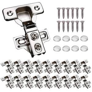 lot 38906 image: 60 Pack Soft Close Cabinet Door Hinges for 12 Partial Overlay Cupboard, 100 Degree Opening Angel, Stainless Concealed Kitchen Cabinet Hinges with Mounting Screws and Manual