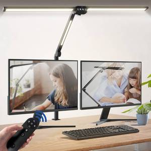 lot 38921 image: Desk Lamps for Home Office,3 Light Bars LED 4 Color Modes & 5 Brightness Table Lamp,24W Auto Off Timer Memory Function Drafting Desk Light with Clamp,Eye-Friendly Workbench Architect Table Light
