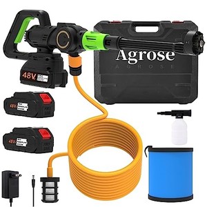 lot 38925 image: Cordless Pressure Washer, 3-Speeds Adjustable Battery Powered Pressure Washer with 2 Batteries, 970PSI Portable Pressure Washer with 6 and 1 Nozzle, Handheld Power Washer for Cars, Gardens, Doors