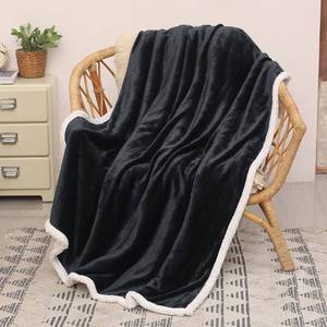 lot 38930 image: Catalonia Black Sherpa Fleece Throw Blanket, Super Soft Mink Plush Couch Blanket, TV Bed Fuzzy Blanket, Fluffy Comfy Warm Heavy Throws, Comfort Caring Gift, 50x60 inch