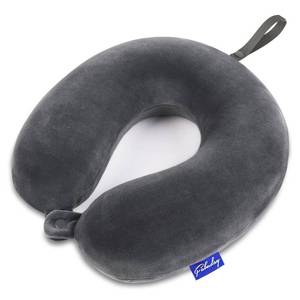 lot 38939 image: Travel Pillow Memory Foam for Airplanes - Neck Pillow for Traveling, Car, Home, Flight Pillow for Sleeping with Attachable Snap Strap Soft Washable Cover, Provide Head Neck Support Rest, Dark Gray