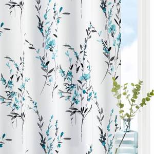 lot 38940 image: MYSKY HOME Bedroom Curtains 56x64 Inches Length 2 Panels Set Floral Curtains Thermal Insulated Grommet Curtain Light Filtering Soft Window Botanical Print Leaf Curtains for Living Room, Teal