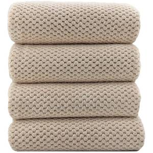 lot 38941 image: YTYC Towels,29x59 Inch Extra Large Bath Towels Sets for Bathroom 4 Piece Ultra Soft Quick Dry Towels Bathroom Sets Clearance Prime Fluffy Coral Waffle Microfiber Shower Towel(Beige,4)