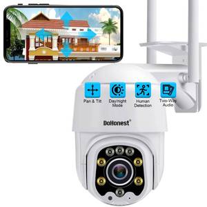lot 39059 image: DoHonest Security Camera Outdoor HD 1080P WiFi IP Cam Pan Tilt 360° Surveillance Waterproof Home Security System Motion Detection Auto Tracking 2 Way Audio Night Vision Compatible with Alexa S02
