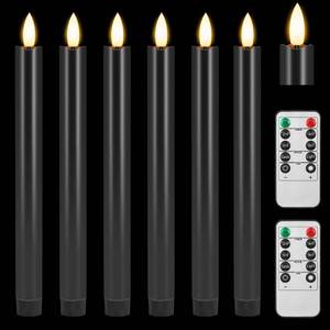 lot 39061 image: IVORY KUKIKUKI 6PCS Real Wax Flameless Taper Candles with 2PCS10-Key Remote and Timer, 9.9 Inches Led Candlesticks, Dripless Window Candles with 3D Flickering Flame for Fireplace Xmas (Ivory)
