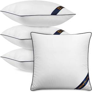 lot 39069 image: Utopia Bedding Throw Pillow Inserts (Pack of 4, White), 14 x 14 Inches Decorative Indoor Pillows for Sofa, Bed, Couch, Cushion Sham Stuffer