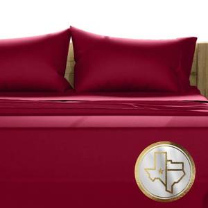 lot 39075 image: TEXAS LINEN CO. Luxury Egyptian Cotton Queen Size Sheet Set - 1000 Thread Count 4 Piece Queen Sheets, Soft, Cooling Extra Long Staple Sateen Weave Bed Sheets - Fits up to 18 Deep Pocket - Burgundy