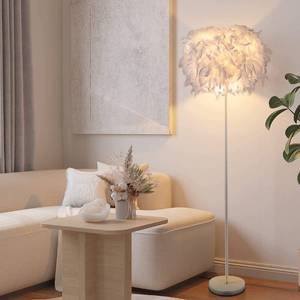 lot 39080 image: ELINKUME Floor Lamp, Elegant and Fashionable Feather Floor Lamp, White Modern Feather Standing Lamp for Bedroom, Living Room (E26 Lamp Holder Pedal Switch)