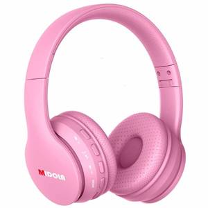 lot 39102 image: MIDOLA Headphones Bluetooth Wireless Kids Volume Limit 85dB 110dB Over Ear Foldable Noise Protection HeadsetWired Inline AUX Cord Mic for Children Boy Girl Travel School Phone Pad Tablet PC Pink