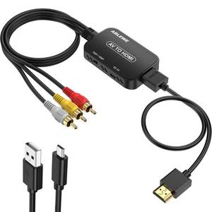 lot 39105 image: ABLEWE RCA to HDMI Converter, AV to HDMI Converter with RCA Cable & HDMI Cable Supports PALNTSC for RokuVHSVCRBlue-Ray DVD Players