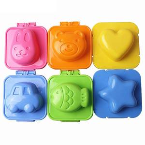 lot 39117 image: Ogrmar 6PCS Cartoon Cute Boil Egg MoldFish Car Heart Shape Egg Sushi Rice Mold MouldDecorating Fondant Cake Tool (6 pcs)