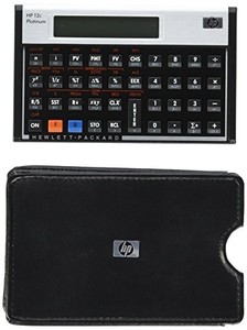lot 39139 image: HP 12C Platinum Financial Calculator, Black and Silver
