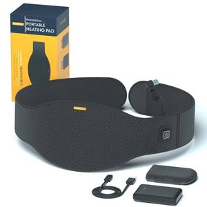 lot 39140 image: Calorella Portable Cordless Heating Pad with Battery - Electric Heat Belt with 3 Heat Levels, for Lower Back or Cramps Belly Pain Relief Heating Pads Black