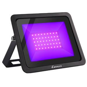 lot 39142 image: CONALUX 365nm 50W UV Black Light with US Standard Plug and Switch, 4.9ft Power Cord, IP66 Waterproof Blacklight is Used for Indoor or Outdoor Glow Party, Stage Lighting,Body Paint, Fluorescent Poster