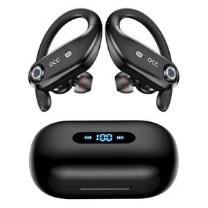 lot 39145 image: Wireless Earbuds Bluetooth Headphones 130H Playback 4-Mic HD Call IP7 Waterproof Ear Buds in Ear Sport LED Display Earphones with Earhooks for Running Workout Gym Phone Laptop TV Computer (Black)