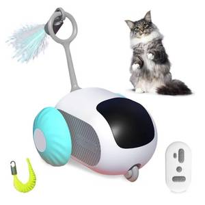 lot 39150 image: PAKESI Remote Control Smart Electric Cat Toy,Interactive Cat Toys for Indoor Cats,Gravity Automatic Mobile Car Toy,Cat Mouse Toys,Moving Cat Toy, USB Rechargeable (Blue)