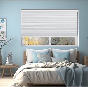 lot 39362 image: Changshade Honeycomb Blinds for Indoor Windows Honeycomb Shades Cordless, Shade Size 44 Wide x 72 High White, Blackout Cellular Door Blind 1.5 Cell Room Darkening, JZCEL44WT72C