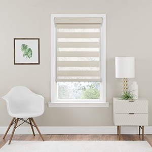 lot 39367 image: Achim Home Furnishings Cordless Celestial Room Darkening Double Layered Shade, 35 x 72, Tan