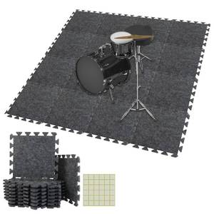 lot 39412 image: TroyStudio Thick Sound Absorbing Interlocking Floor Mats, 16 Pcs 11x 11 x 0.4 inches High Density Piano Carpet Drum Rug, Non-Slip Anti Vibration Soundproof Pads Acoustic Blankets for Music Studio M