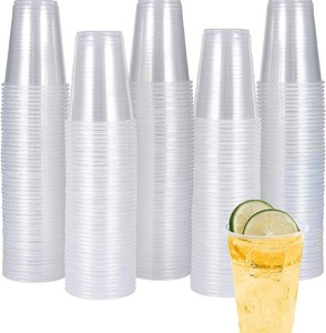 lot 39420 image: Turbo Bee 300 Pack 7 OZ Clear Plastic Cups Disposable Drinking Cups,7 Ounce Cups-Party Cups Water Cups Ideal for Whiskey, Drinking Tasting