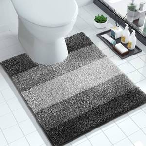 lot 39433 image: Yimobra Luxury Toilet Rugs U Shaped, Flufyy Extra Soft Absorbent Microfiber Contour Bathroom Rugs for Toilet, Non Slip Plush Shaggy Toilet Bath Mat, Machine Wash Dry, 24x20 Inches, Pink