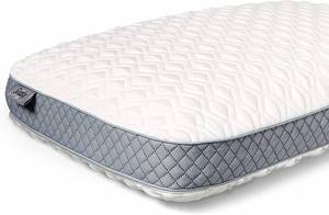 lot 39484 image: Sealy Molded Bed Pillow for Pressure Relief, Adaptive Memory Foam with Washable Knit Cover, Standard, 16x24x5.75 Inches, White, Grey