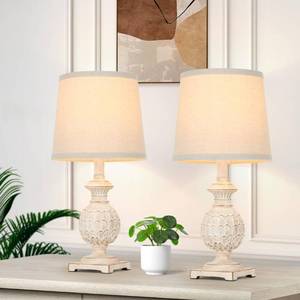 lot 39487 image: Sucolite 18.5 Table Lamps for Bedroom Set of 2, Farmhouse Rustic Style Nightstand Lamps Bedside Lamps, Vintage Desk Lamps for Reading Nursery Kids Room Living Room Study Office, Bronze