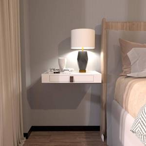 lot 39514 image: Bloddream Floating Shelf with Drawer, 16, White