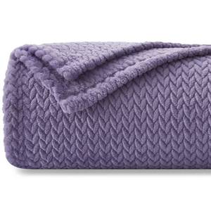 lot 39530 image: NEWCOSPLAY Super Soft Throw Blanket Lavender Premium Silky Flannel Fleece Leaves Pattern Lightweight Bed Blanket All Season Use (Lavender, Throw(40x50))
