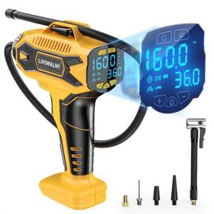 lot 39535 image: Tire Inflator Air Compressor Compatible with DeWalt 20v Max Battery Power,160PSI Cordless Portable Electric Air Pump with Digital Pressure Gauge for Car Motorcycles Bike Sport Ball Auto(no battery)