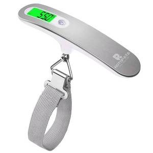 lot 39819 image: Digital Luggage Travel Scale with Overweight Warning Function, Portable Handheld Electronic Weighing Scale with Hook, 50kg & Backlit LCD Display Screen Design for Suitcase Baggage (Battery Included)