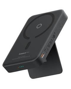 lot 39835 image: Baseus Battery Pack for Magsafe, 5000mAh Wireless Portable Charger PD 20W Fast Charging with Stand and USB-C, Magnetic Power Bank for iPhone 15141312 ProPro MaxPlusMini (Black)