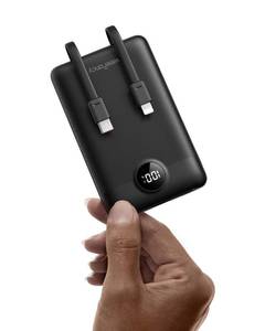 lot 39842 image: Mini Portable Charger for iPhone, 10000mAh Small PD 22.5W Fast Charging Power Bank with Built-in Cables, Travel Essentials USB C Slim Battery Pack Compatible with iPhone,Samsung, Android, etc