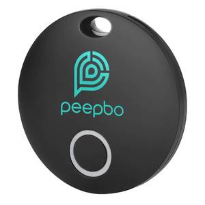 lot 39846 image: Peepbo Key Finder, Smart Bluetooth Tracker Item Locator Works with Apple Find My (iOS Only), Tracker Tag for Key Wallet Bag Luggage, IP67 Waterproof & Replaceable Battery, Anti-Lost Black 1 Pack