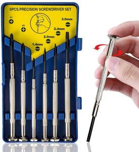lot 39866 image: ReeMoo 6Pcs Mini Screwdriver Set, Eyeglass Repair Screwdriver, Precision Screwdriver Sets, including 6 Different Sizes of Flat Head and Philips Screwdrivers, for Watch, Jewelry, and Electronic Repairs