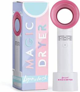 lot 39872 image: Lyon Lash Portable USB Rechargeable Bladeless Mini FanAir Conditioning BlowerHandheld Cooling Dryer, Essential Eyelash Extension Supplies, Dries Eyelash Extensions GlueAdhesive Rapidly (White)