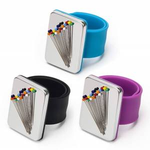 lot 39876 image: 2 Pack Coitak Magnetic Pin Holder Wrist Band, Magnetic Wrist Sewing Pincushion with Wristband for Sewing