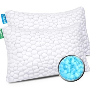 lot 39879 image: Cooling Bed Pillows for Sleeping 2 Pack Shredded Memory Foam Pillows Adjustable Cool Pillow for Side Back Stomach Sleepers - Luxury Gel Pillows Queen Size Set of 2 with Washable Removable Cover