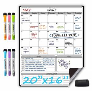 lot 39881 image: JJPRO Large Magnetic Dry Erase Monthly Calendar for Fridge - 16 x 20 - Monthly Calendar, Meal Planner, and Notesto DoGrocery All-in-One, 6 Premium Magnetic Dry Erase Markers and Eraser Included