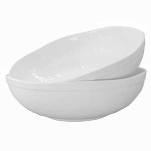 lot 39885 image: KX-WARE Melamine Serving Bowls -2pcs 12inch Larger Salad BowlsMixing Bowls,White Color Break-resistant 100% Melamine Bowls  Dishwasher Safe,BPA Free