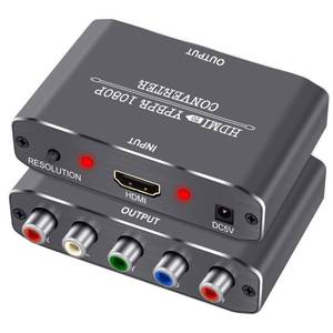 lot 39895 image: HDMI to Component Vedio Converter,Muosu HDMI to Ypbpr Scaler HDMI Input to Component Video  RL Audio Output Converter Adapter Support 1080p for PS3,DVD(Aluminum)